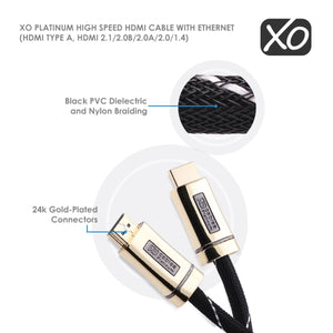 Cablesson HDelity 1x4 HDMI Splitter mit 4K2K mit XO Platinum 12m High Speed HDMI-Kabel mit Ethernet - Gold